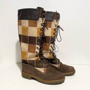 Timberland‎ Patchwork Knee-High Boots Suede Vintage Size 8